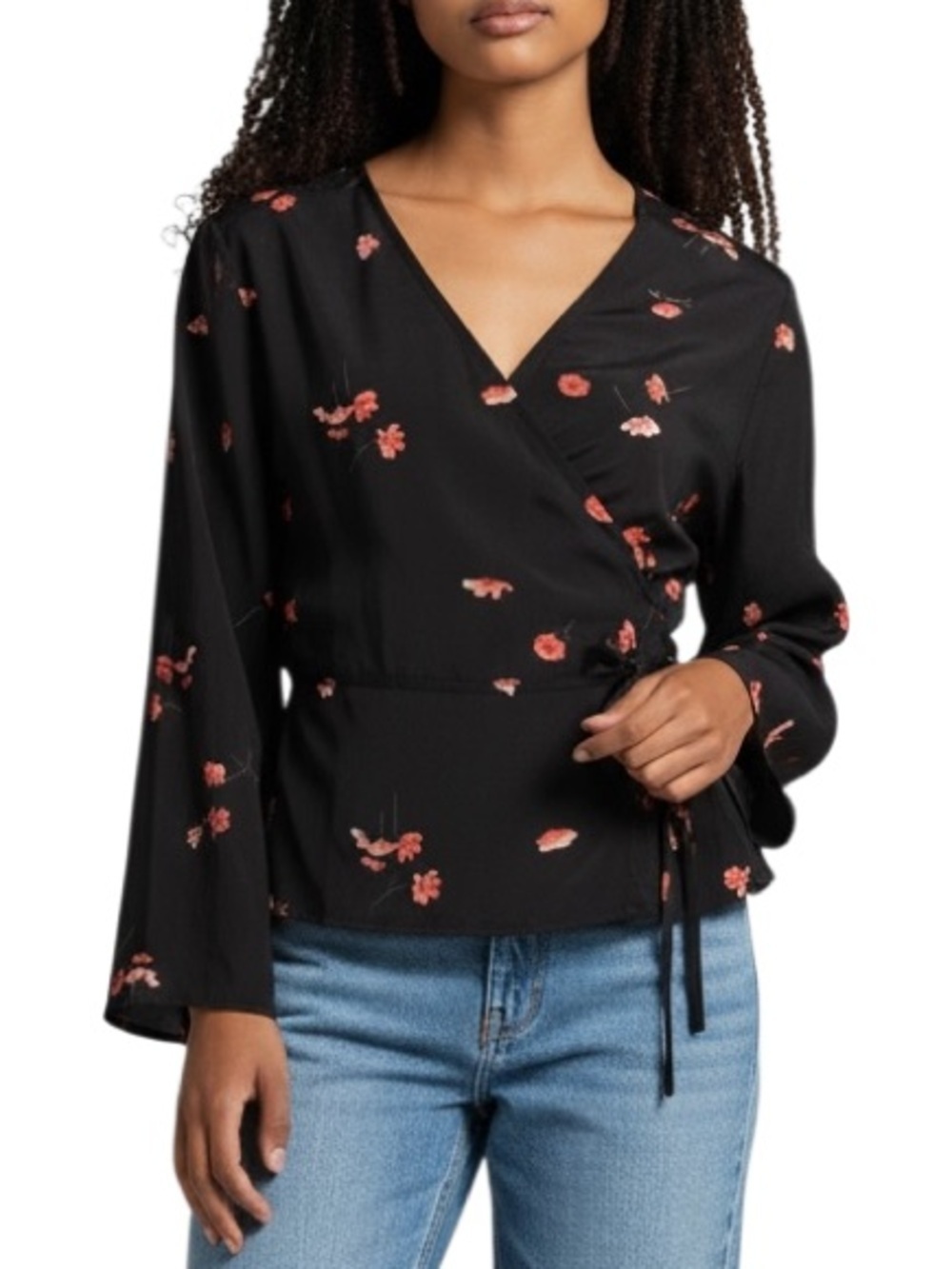 Aritzia Wilfred Lilia Floral Blouse Black